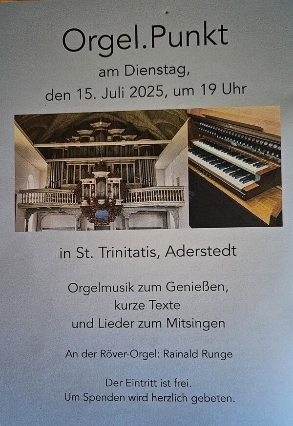 Bild vergrößern: Orgel.Punkt 15.07.2025, Aderstedt