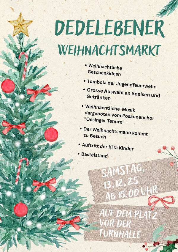 Bild vergr&ouml;&szlig;ern: Grün Beige Illustriert Wasserfarbe Weihnachtsmarkt Ankündigung Poster_20251118_172504_0000
